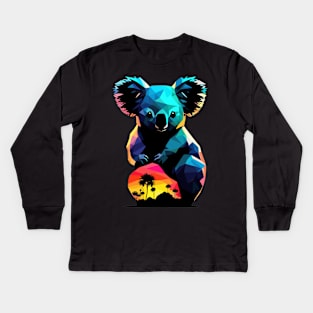 Koala Silhouette Kids Long Sleeve T-Shirt